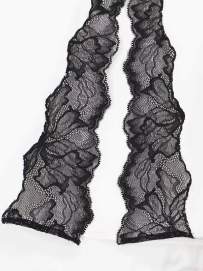 Calvin Klein Lace Detail Skirt Side Slit In White