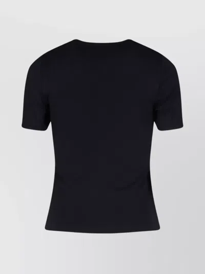 Courrèges Crew Neck Fitted Silhouette Short Sleeves In Black