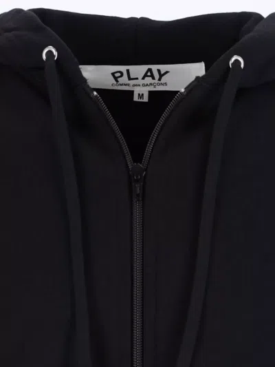 Comme Des Garçons Play Hooded Sweatshirt With Drawstring And Pockets