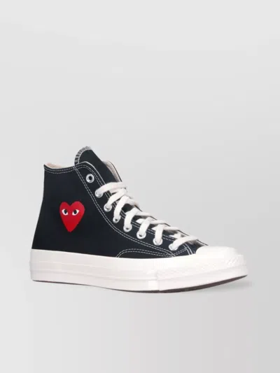 Comme Des Garçons Play Heart Stitched Canvas Low Top Sneakers
