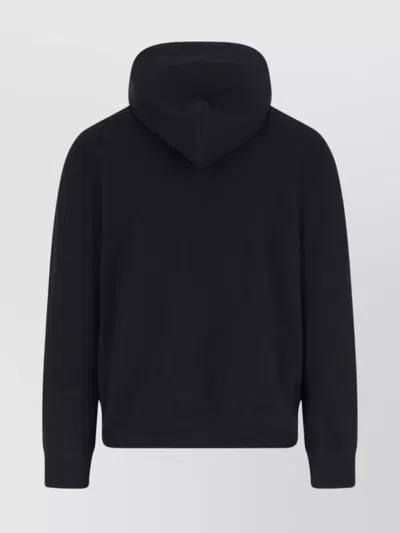 Comme Des Garçons Play Hooded Sweatshirt With Drawstring And Pockets In Black