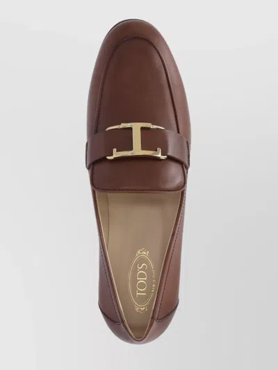 Tod's Loafers With Gold-tone Hardware And Round Toe