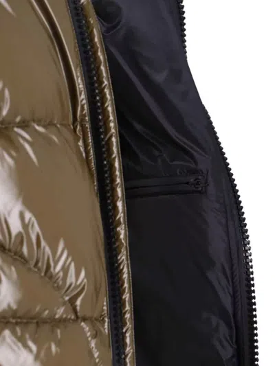 Herno Quilted Hooded Jacket Shiny Finish In Brown