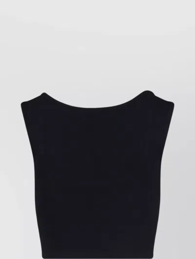 Vivienne Westwood Black Top With Embroidered Logo In Black