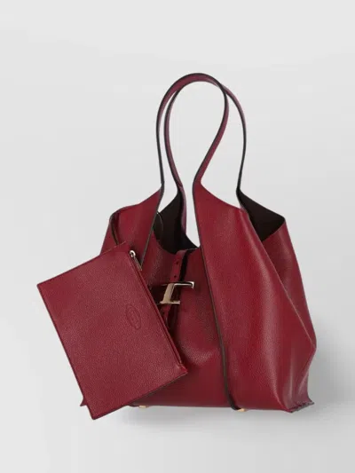 Tod's Leather Textured Top Handles Tote Bag