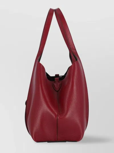 Tod's Leather Textured Top Handles Tote Bag