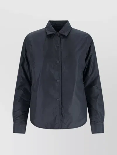 Aspesi Collared Jacket With Button Cuffs And Pockets In Blue