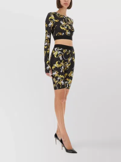 Versace Jeans Couture Short Leggings In Black