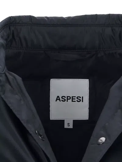 Aspesi Collared Jacket With Button Cuffs And Pockets In Blue