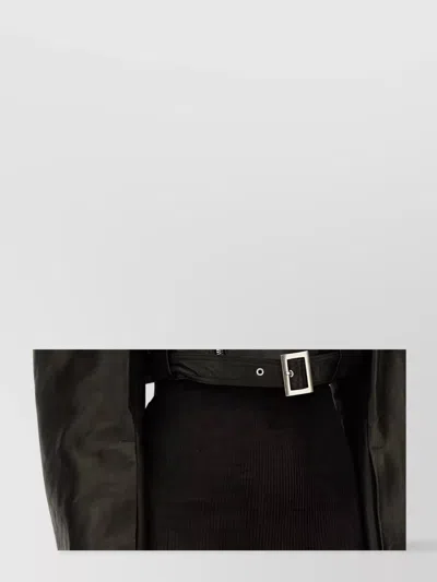Rick Owens Womens Black Biker Notched-lapel Regular-fit Leather Jacket
