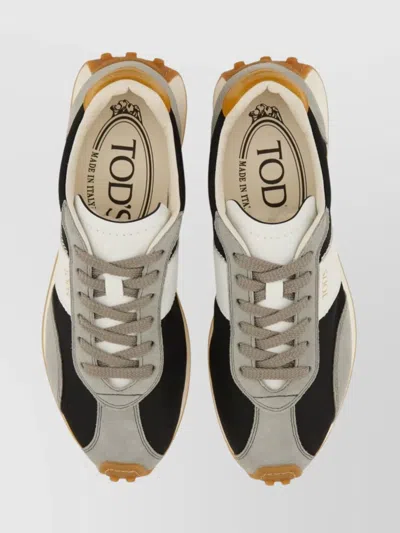 Tod's Sneakers With Contrast Panels And Round Toe