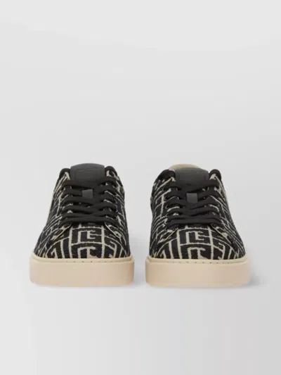 Balmain Low-top Round Toe Rubber Sole Sneakers
