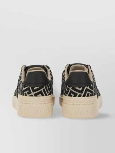 Balmain Low-top Round Toe Rubber Sole Sneakers