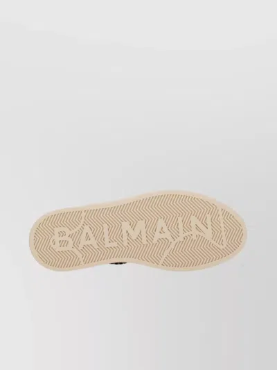 Balmain Low-top Round Toe Rubber Sole Sneakers