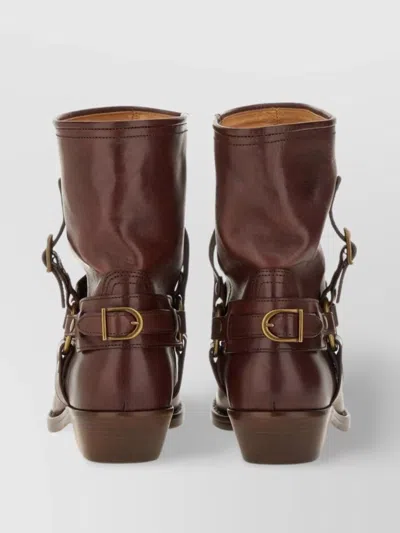 Isabel Marant Leather Buckle Ankle Boots
