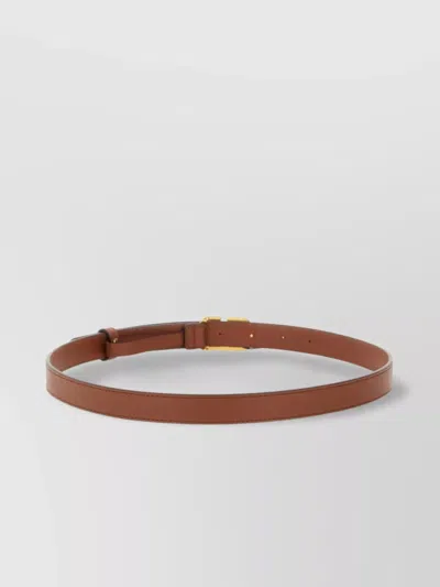 Valentino Belt Adjustable Length Gold-tone Buckle In Brown