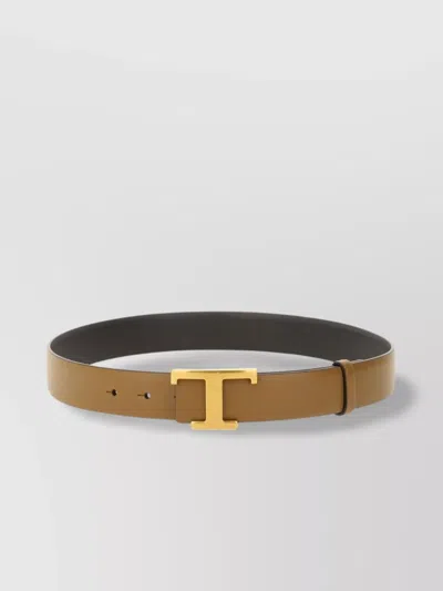 Tod's Leather Belt Adjustable Gold-tone Buckle