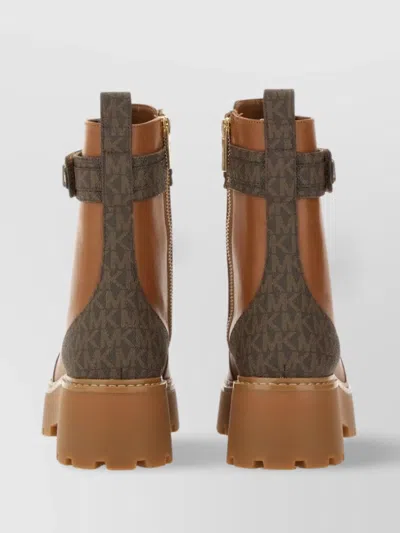 Michael Kors Chunky Sole Ankle Boots With Contrast Panel