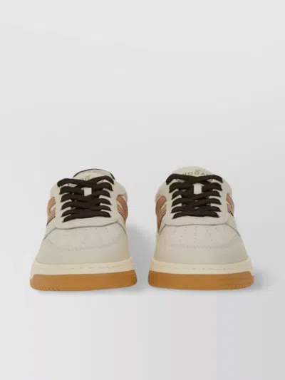 Hogan Low-top Sneakers With Contrast Sole And Perforated Detailing