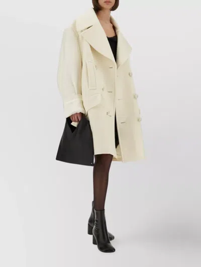 Mm6 Maison Margiela Oversized Double-breasted Coat Large Lapels In White
