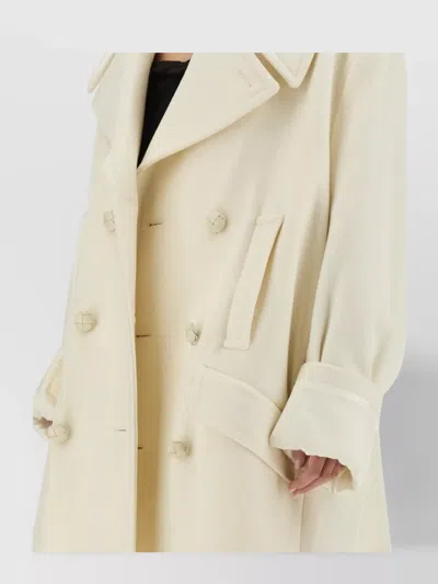 Mm6 Maison Margiela Oversized Double-breasted Coat Large Lapels In White
