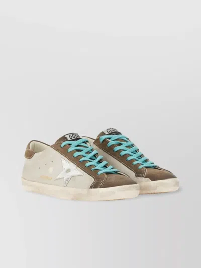 Golden Goose Sneakers Star Patch Contrasting Laces In Neutral
