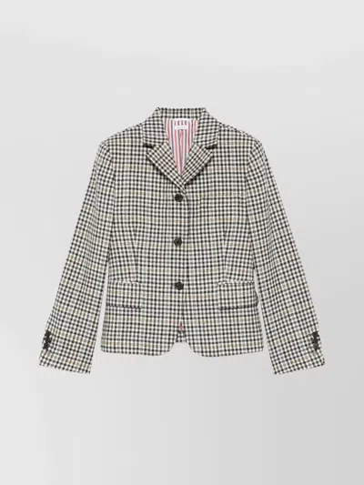 Thom Browne Exposed Catch Vent Sportcoat Check Hunting Tweed In Multi