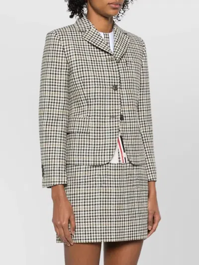 Thom Browne Exposed Catch Vent Sportcoat Check Hunting Tweed In Multi