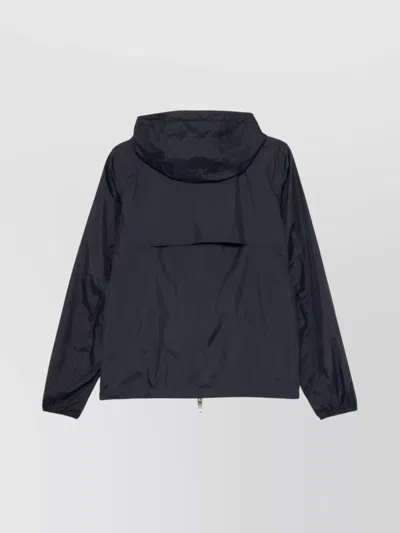 K-way Double Hooded Reversible Waterproof Lightweight Jacket In Blue