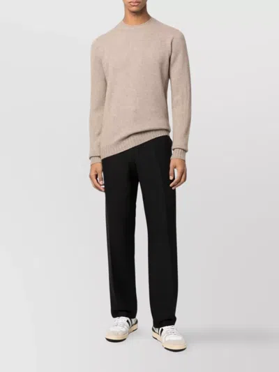 Drumohr Beige Long Sleeves Knitted Sweater In Brown