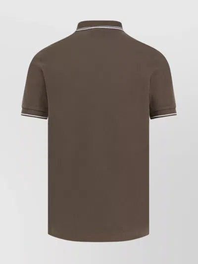 Stone Island Slim Fit Short Sleeve Polo Shirt In Brown
