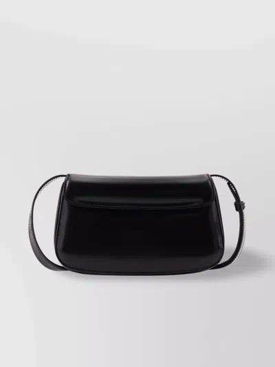 Ami Alexandre Mattiussi Adjustable Leather Shoulder Bag With Gold-tone Hardware
