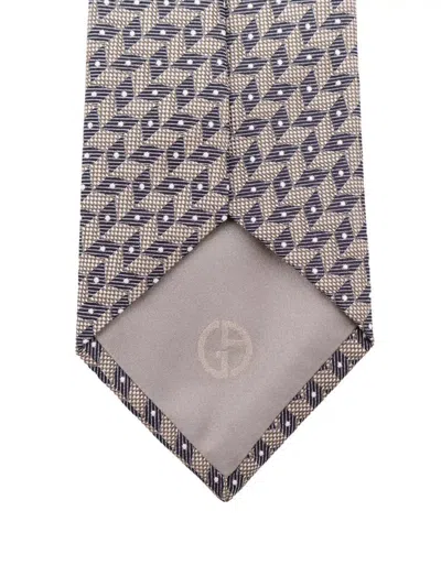 Giorgio Armani Silk Tie Micro-pattern Geometric 8cm Width