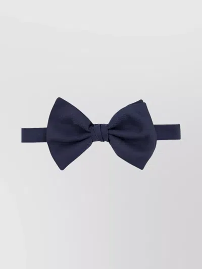 Giorgio Armani Textured Silk Bow Tie With Adjustable Strap In Blue