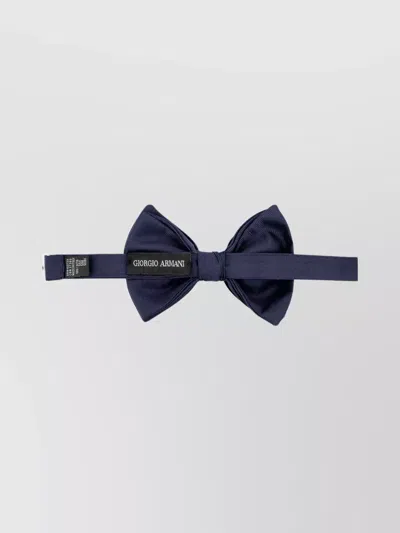 Giorgio Armani Textured Silk Bow Tie With Adjustable Strap In Blue