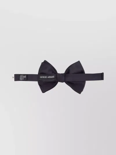 Giorgio Armani Textured Silk Bow Tie With Adjustable Strap In Blue