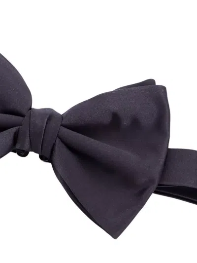 Giorgio Armani Textured Silk Bow Tie With Adjustable Strap In Blue