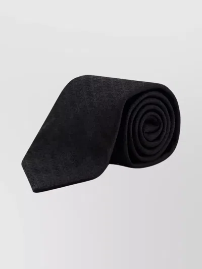 Dolce & Gabbana Silk Loop Jacquard Slim Tie In Black