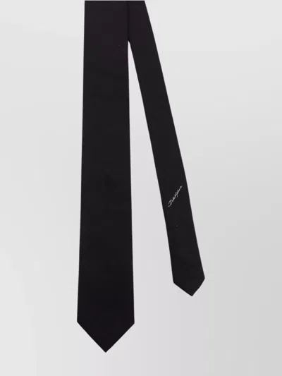 Dolce & Gabbana Silk Loop Jacquard Slim Tie In Black