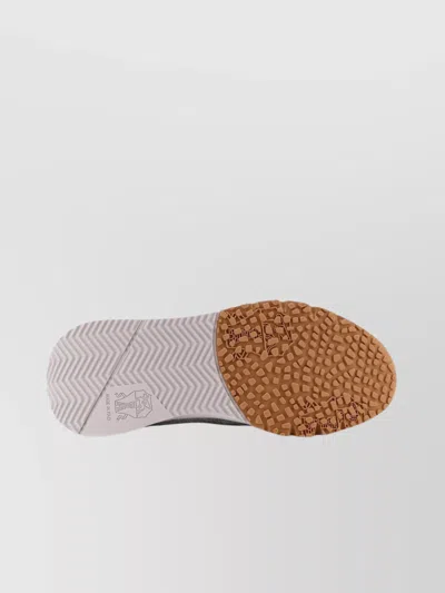 Brunello Cucinelli Knit Low-top Fabric Sneakers In Gray