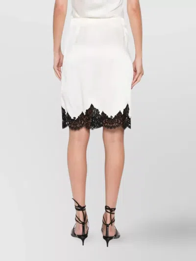 Stella Mccartney Jupe Midi En Satin Avec Dentelle
