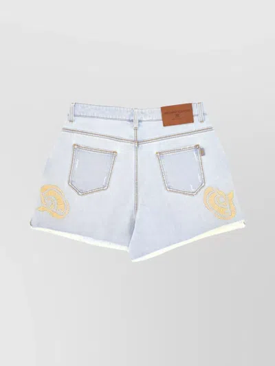 Ermanno Scervino Denim Shorts Frayed Hem