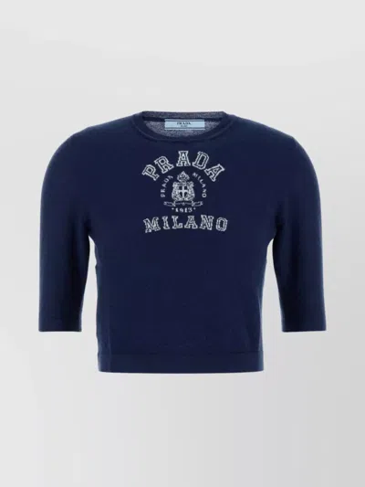 Prada Blue Cashmere Sweater In Blue
