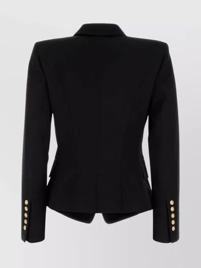 Balmain Wool Blazer With Flap Pockets And Gold-tone Buttons