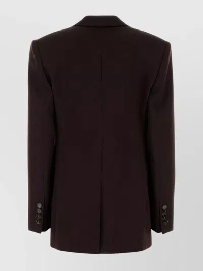 Stella Mccartney Wool Blazer With Notch Lapel And Back Vent In Brown