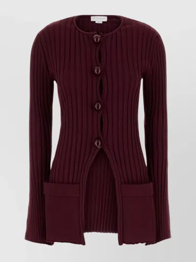Stella Mccartney Cotton Cardigan With Ribbed Texture And Pockets