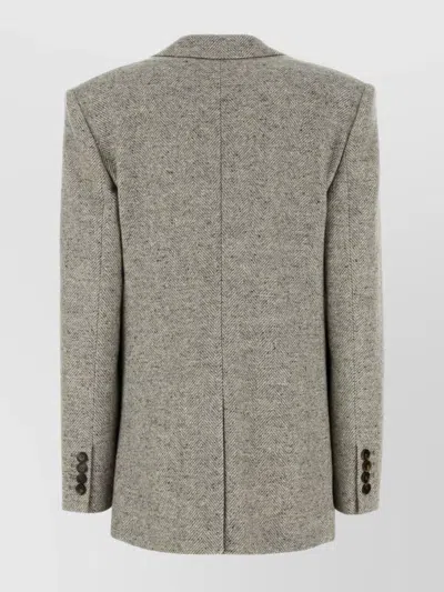 Stella Mccartney Embroidered Wool Blend Blazer With Notched Lapels