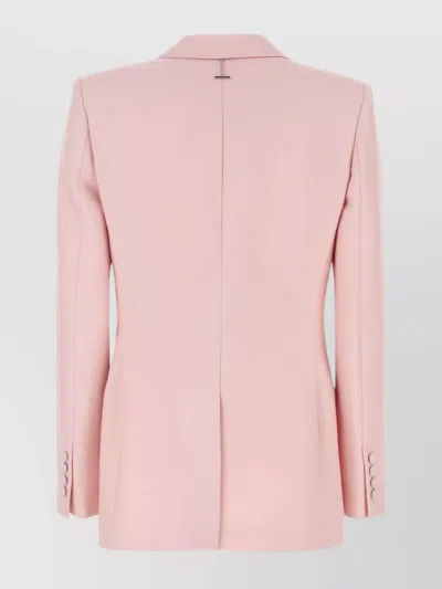 Alexander Mcqueen Blazer Wool Blend Buttoned Cuffs In Pink