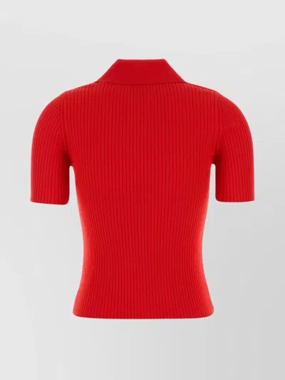 Courrèges Courreges Red Viscosa Blend Polo Shirt In Red