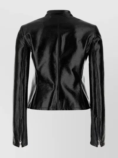 Courrèges Courreges Black Stretch Vynil Jacket In Black